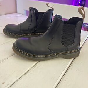 Dr. Martens Kids Black Leather Boots
